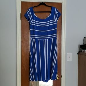 Loft Plus open, cross back dress